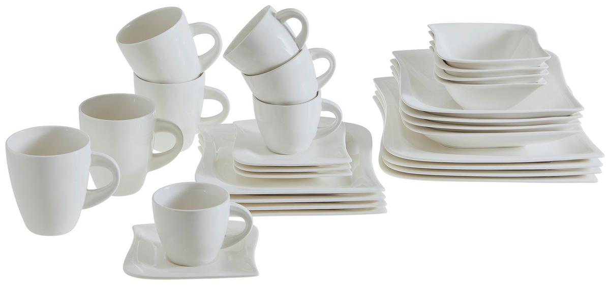 SERWIS OBIADOWO-ŚNIADANIOWY LA MUSICA - biały, Konventionell, ceramika - Novel
