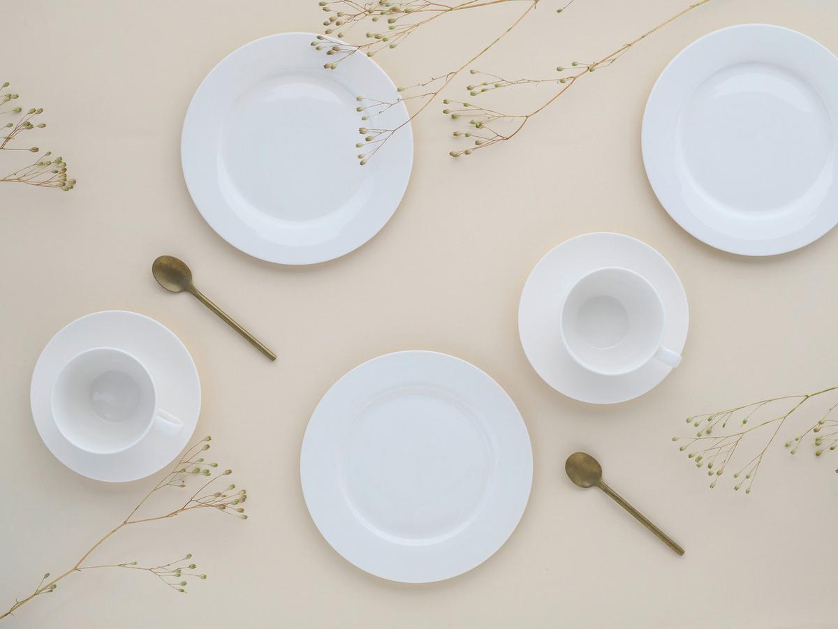 Kavni Servis Fleur Royal, 18-Delni - krem barve, Basics, keramika - Creatable