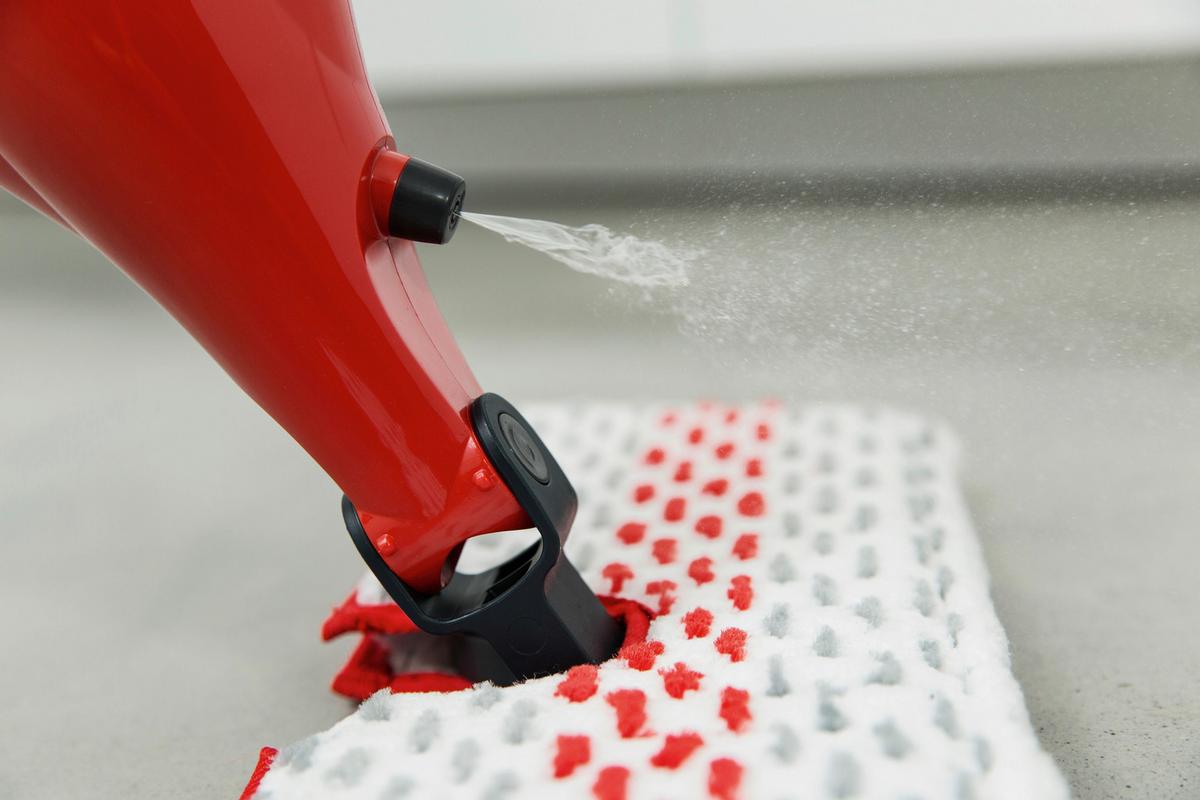 Bodenwischer Vileda 1,2 Spray Max Rot - Rot, Basics, Textil (138,5/31/12cm) - Vileda