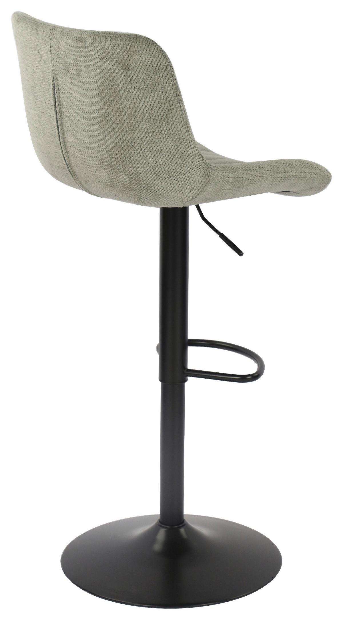 Taburet de bar LOVIS - verde/negru, Modern, metal/textil (46/89.5-111.5/52cm) - Mömax