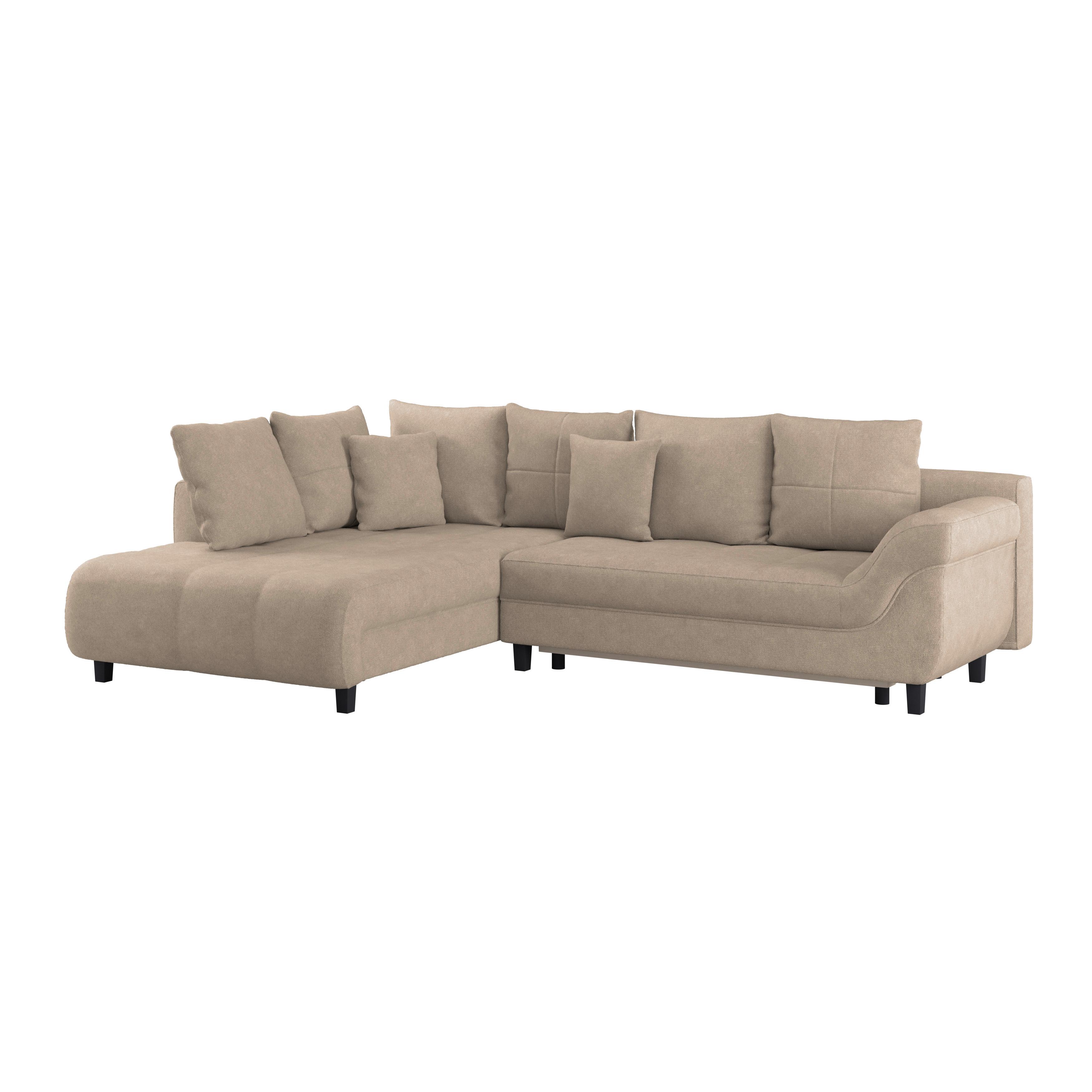 Kutna Garnitura Mendoza - bež/crna, Design, tekstil/drvo (197/309cm) - Modern Living