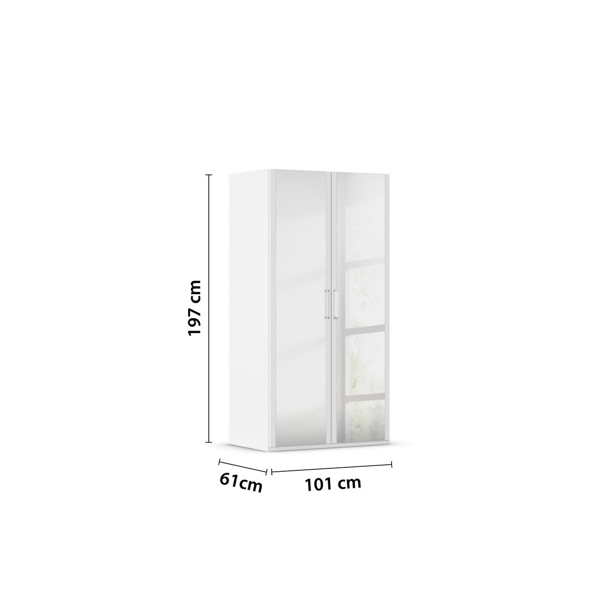 Omara S Klasičnimi Vrati Evelyn, Bela - bela, Design, umetna masa/steklo (101/197/60cm) - Novel