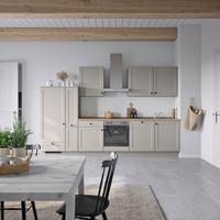 Küchenblock Cascada Low m. Geräten Grau - Eiche dunkel/Schwarz, MODERN, Holzwerkstoff/Metall (330cm) - Nobilia