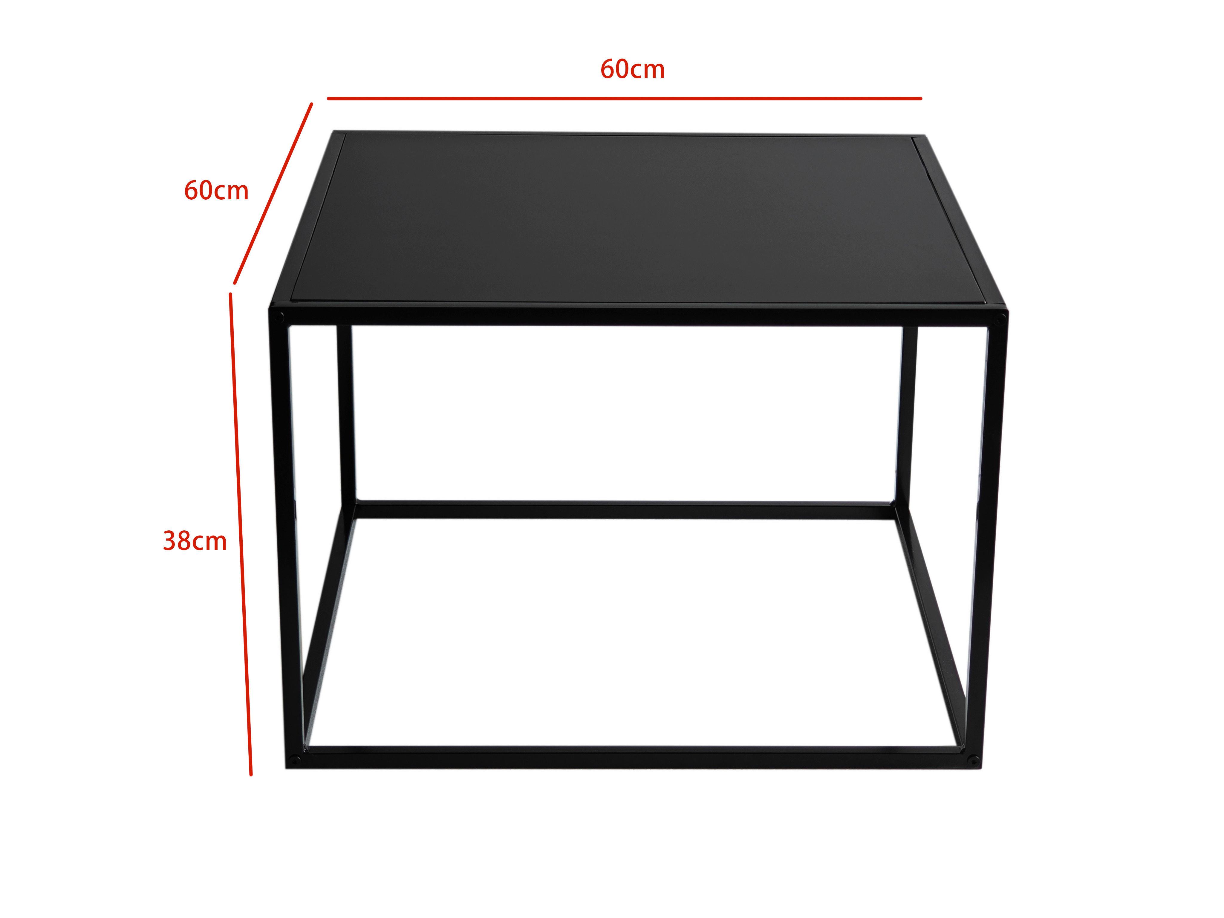 SOFFBORD KUBO -TOP- -BASED- - svart, Modern, metall/trämaterial (60/60cm) - Based