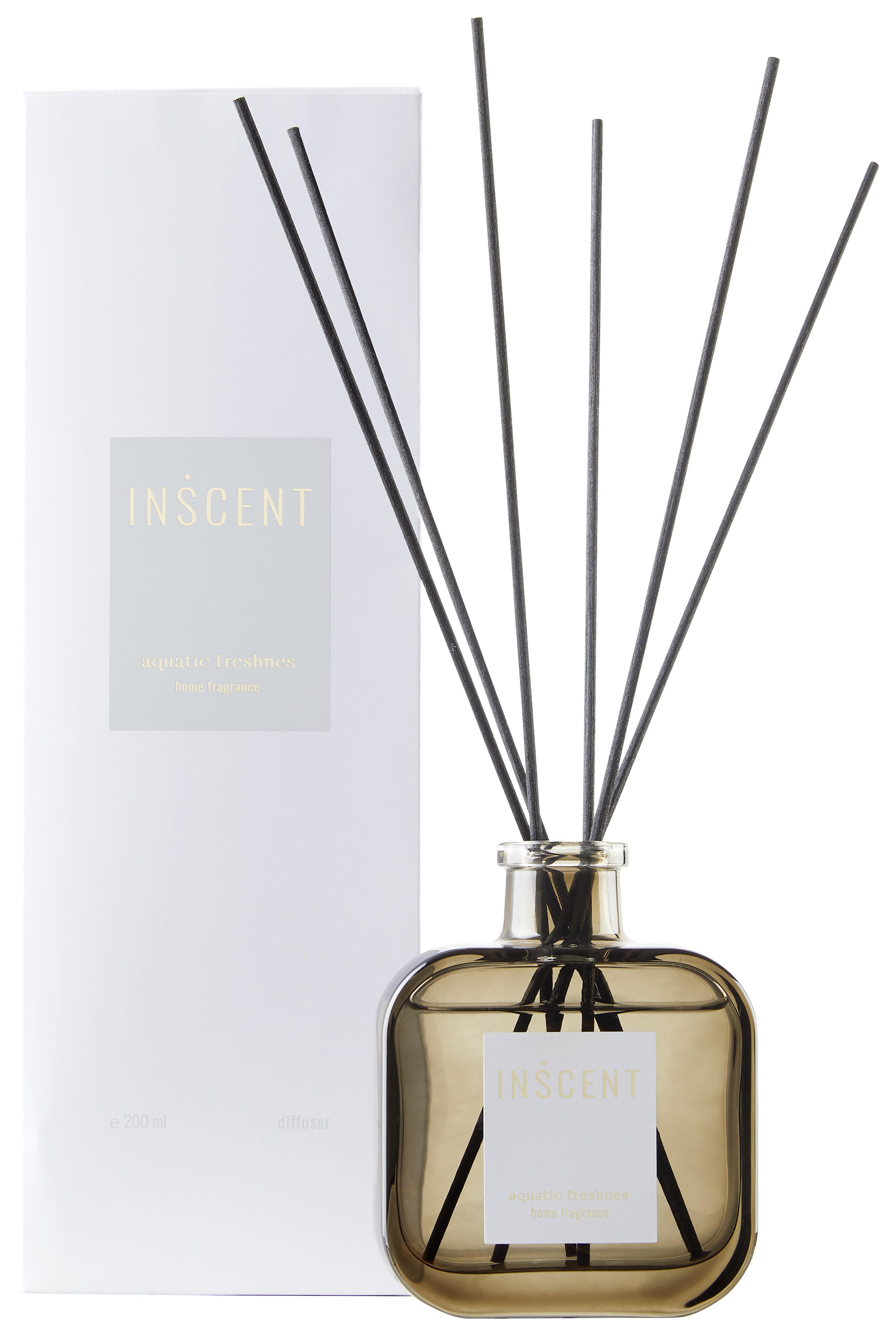 Raumduft Aquatic Freshness in Hellgrün max. 200ml - Klar/Weiss, Design, Glas (200ml) - Inscent