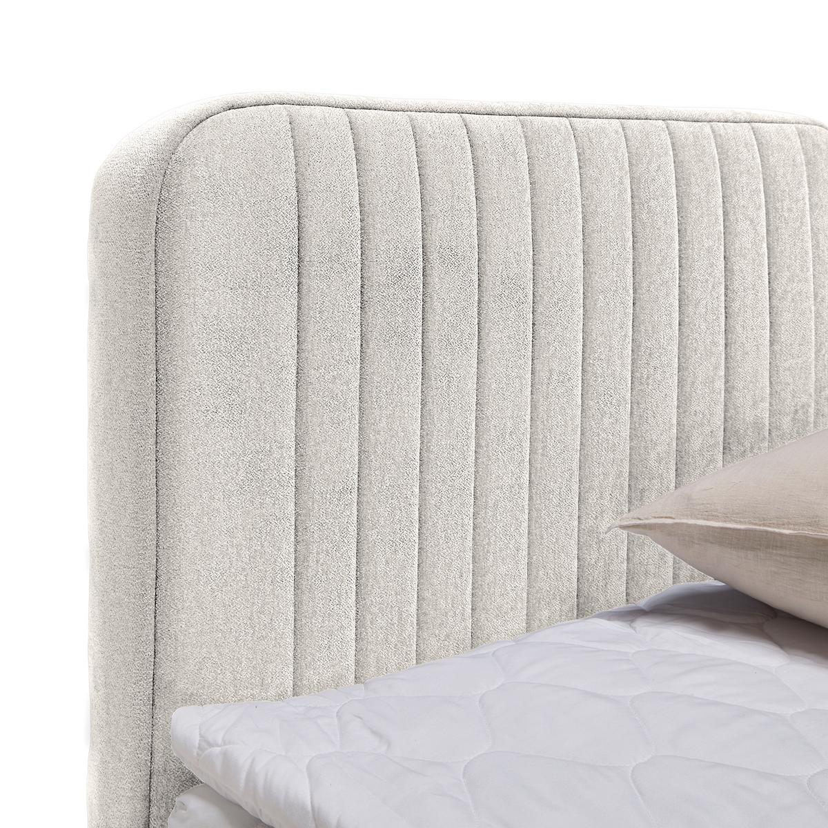 Boxbett Livetto Hellgrau ca. 180x200cm - Hellgrau/Schwarz, KONVENTIONELL, Holz/Textil (180/200cm) - Mömax