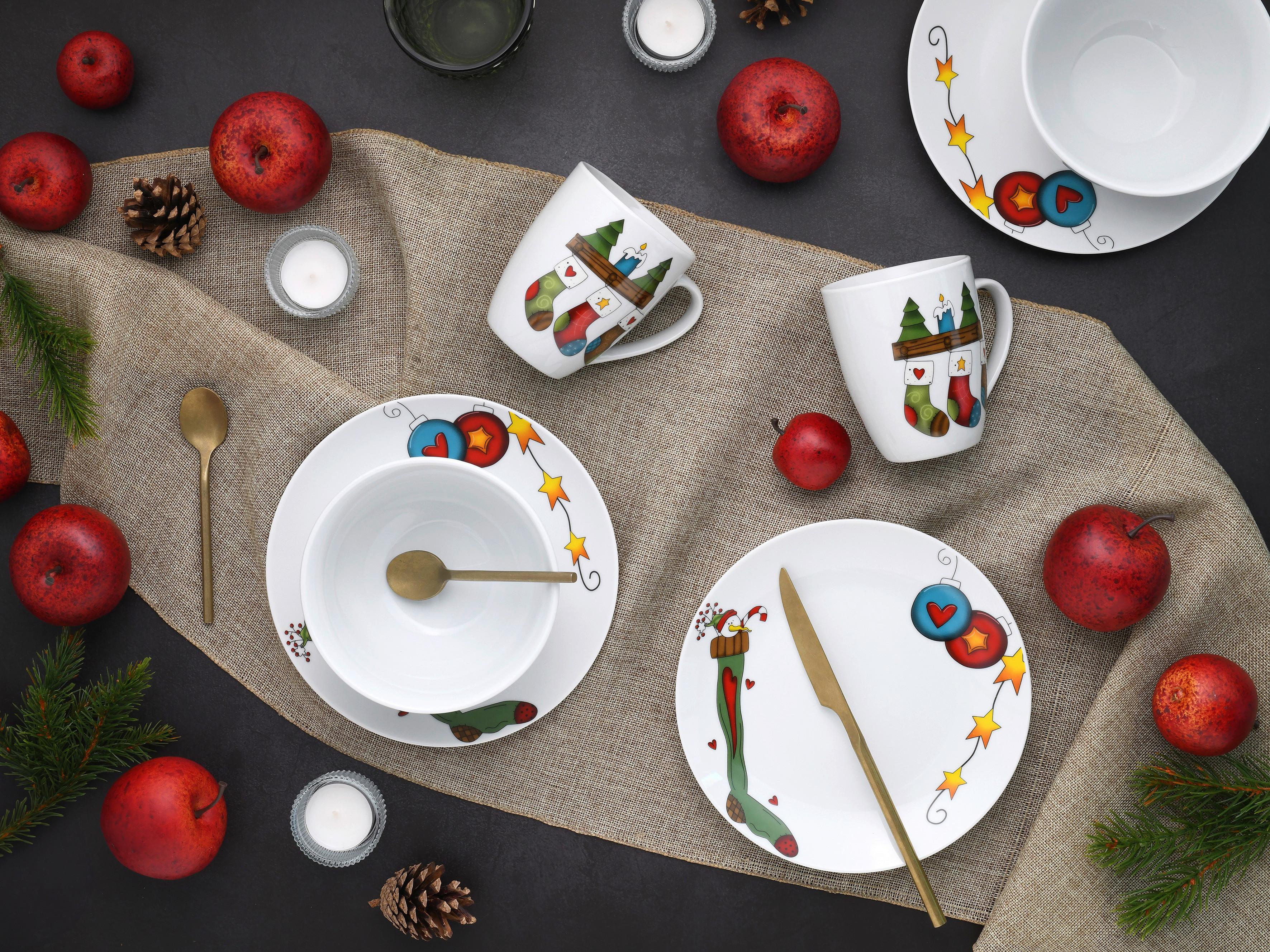 Frühstücksservice Luna Multicolor, 18-teilig - Basics, Keramik (33,5/33,5/33cm) - Creatable