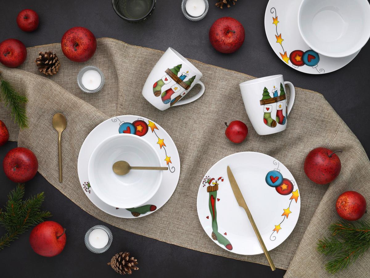 Frühstücksservice Luna Multicolor, 18-teilig - Basics, Keramik (33,5/33,5/33cm) - Creatable