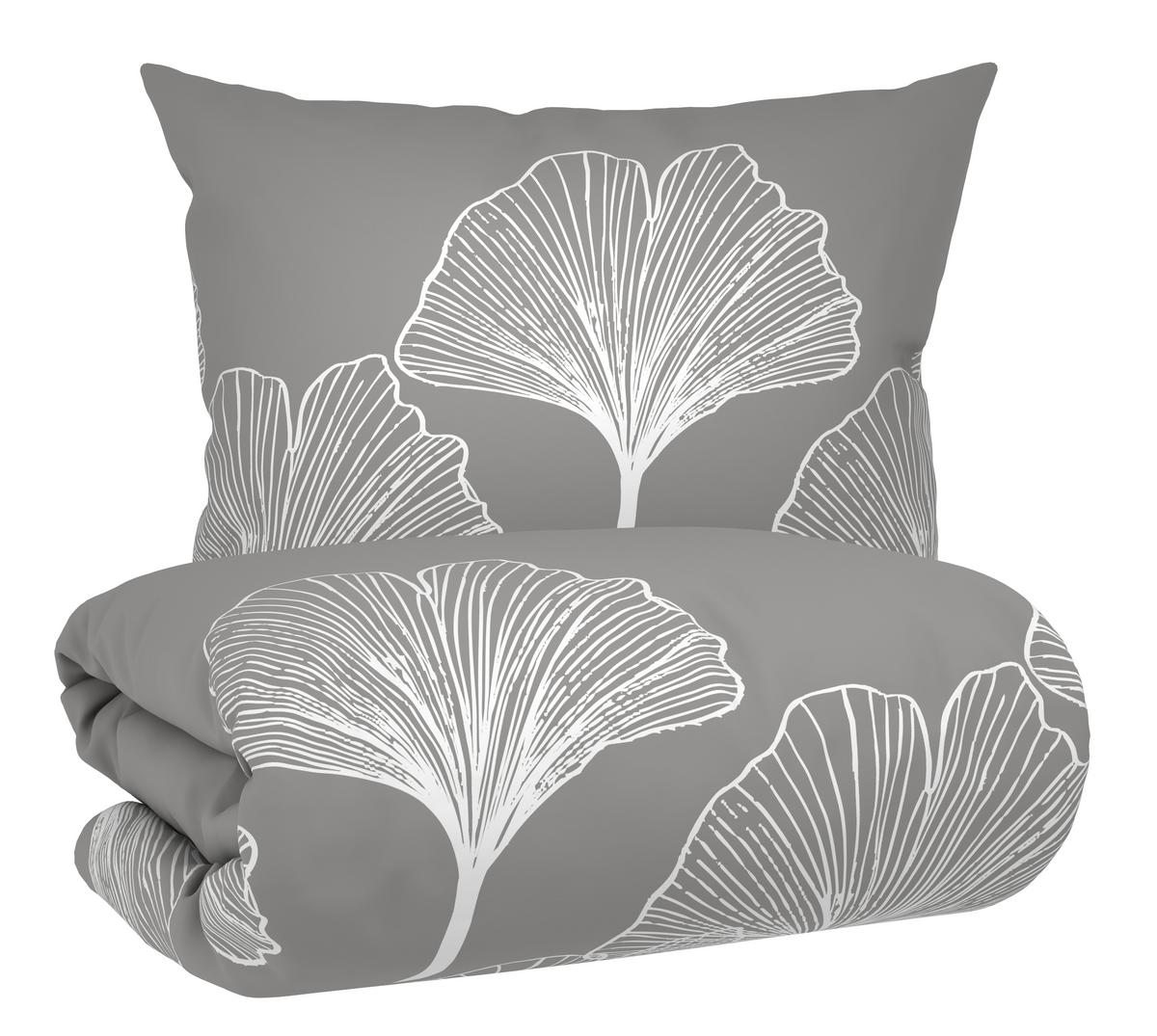 BETTWÄSCHESET NOA - Weiss/Grau, Textil (160cm) - Mömax