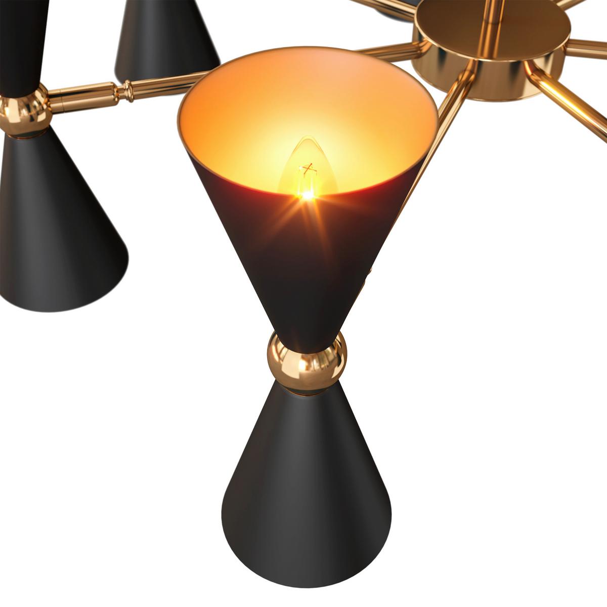 Pendelleuchte Vesper Schwarz max. 40 Watt - Goldfarben/Schwarz, Trend, Metall (91/32/91cm) - MAYTONI