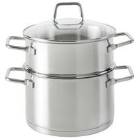 PAROWAR DO WARZYW PERFECT COOKING - kolor stalowy/przejrzysty, Basics, metal/szkło (20/25,5cm) - Homeware Profession.