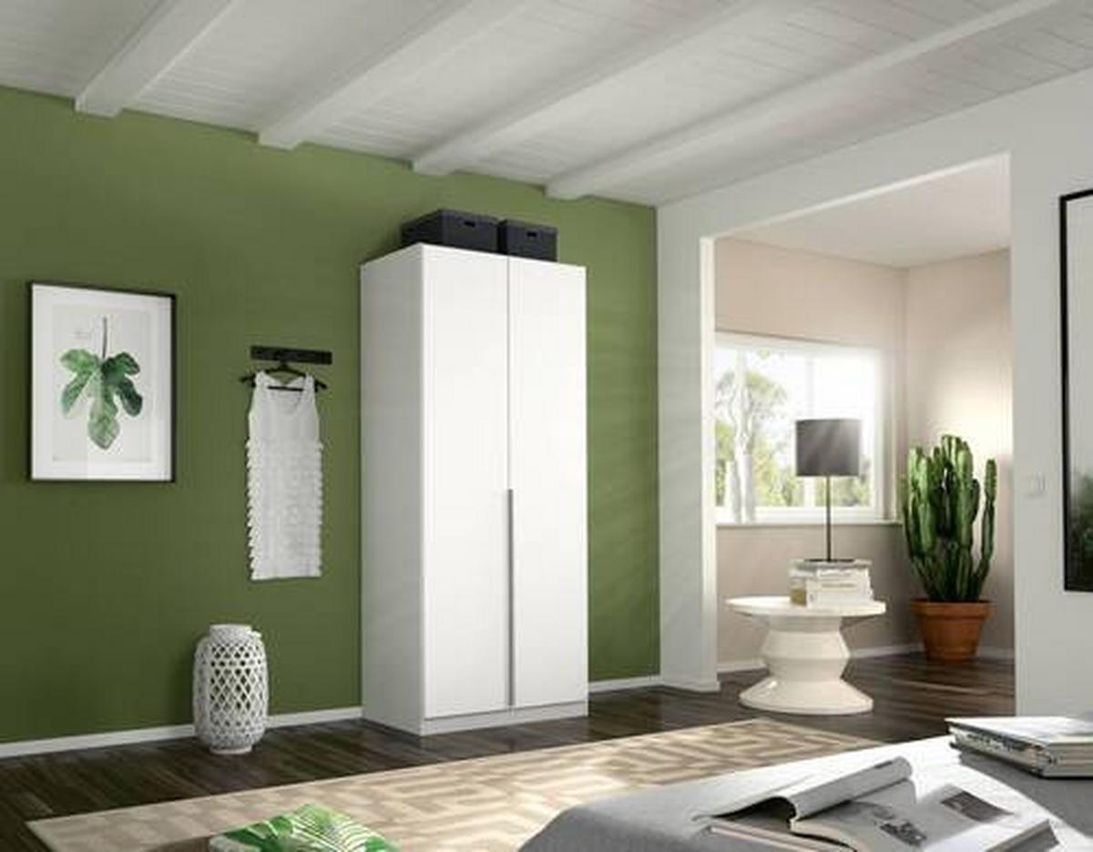 DULAP USI ROTATIVE ALABAMA - alb, Modern, material pe bază de lemn (91/229/54cm) - Modern Living