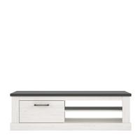 Tv-element Montreal, Bela, Barva Pinije - črna/bela, Konvencionalno, kovina/leseni material (146/45/52,6cm) - Premium Living