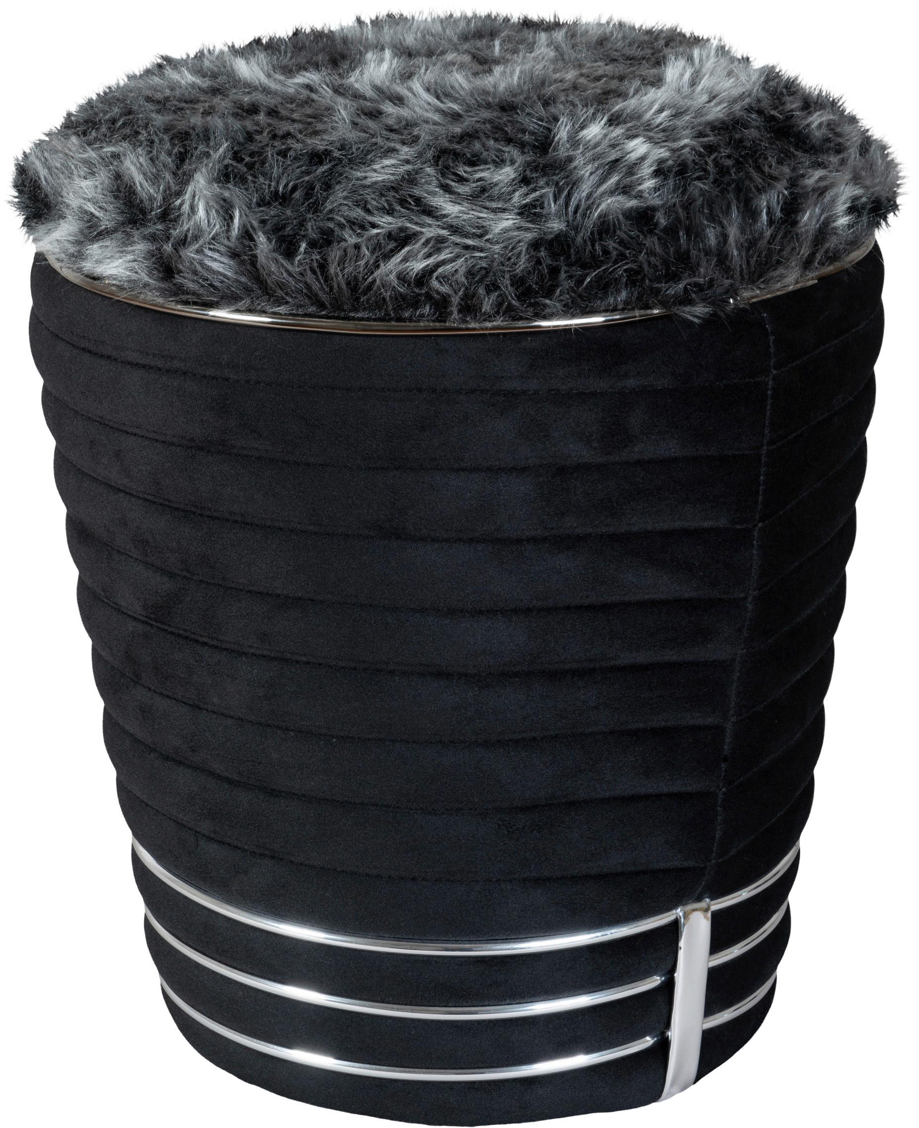 HOCKER DORIC 325 - Graphitfarben/Schwarz, Design, Textil (42/50cm) - Kayoom