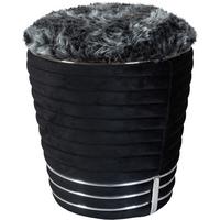 HOCKER DORIC 325 - Graphitfarben/Schwarz, Design, Textil (42/50cm) - Kayoom