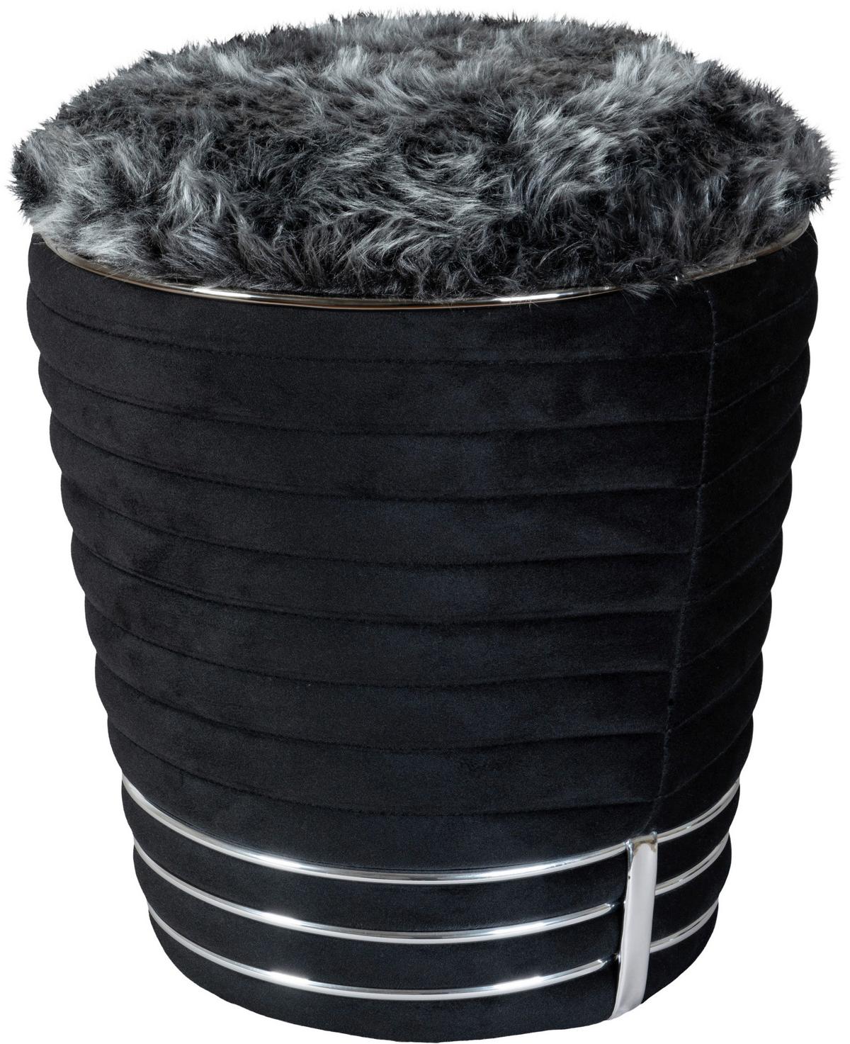 HOCKER DORIC 325 - Graphitfarben/Schwarz, Design, Textil (42/50cm) - Kayoom