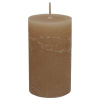 Stumpenkerze Lia in Sandfarben - Sandfarben, Modern (6,8/12cm) - Premium Living