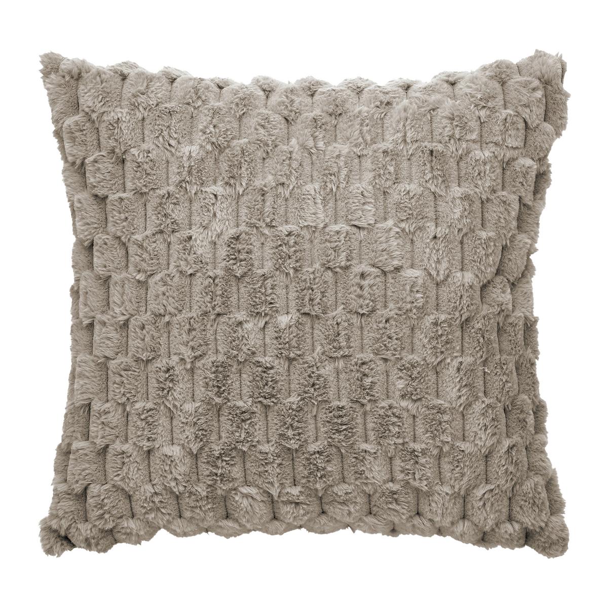 Műszőrme Díszpárna Lara 45/45 - bézs, Konventionell, textil (45/45cm) - Modern Living