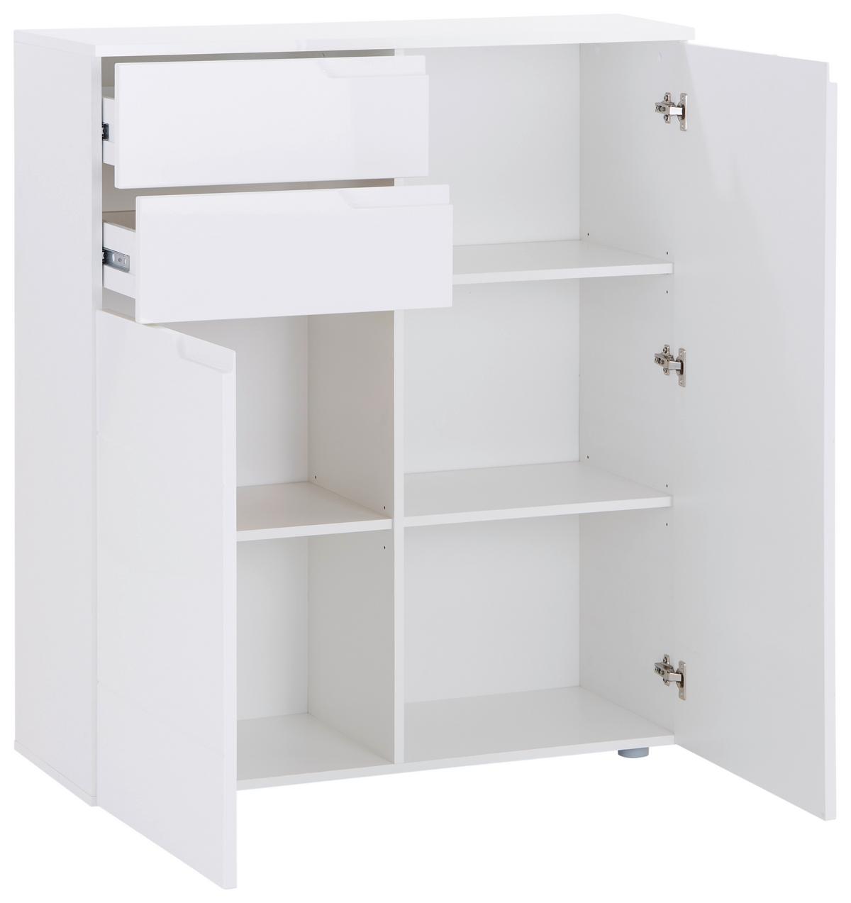 Komoda Hilton - bijela/bijela visoki sjaj, Moderno, drvni materijal/plastika (100/119,8/40cm) - Modern Living