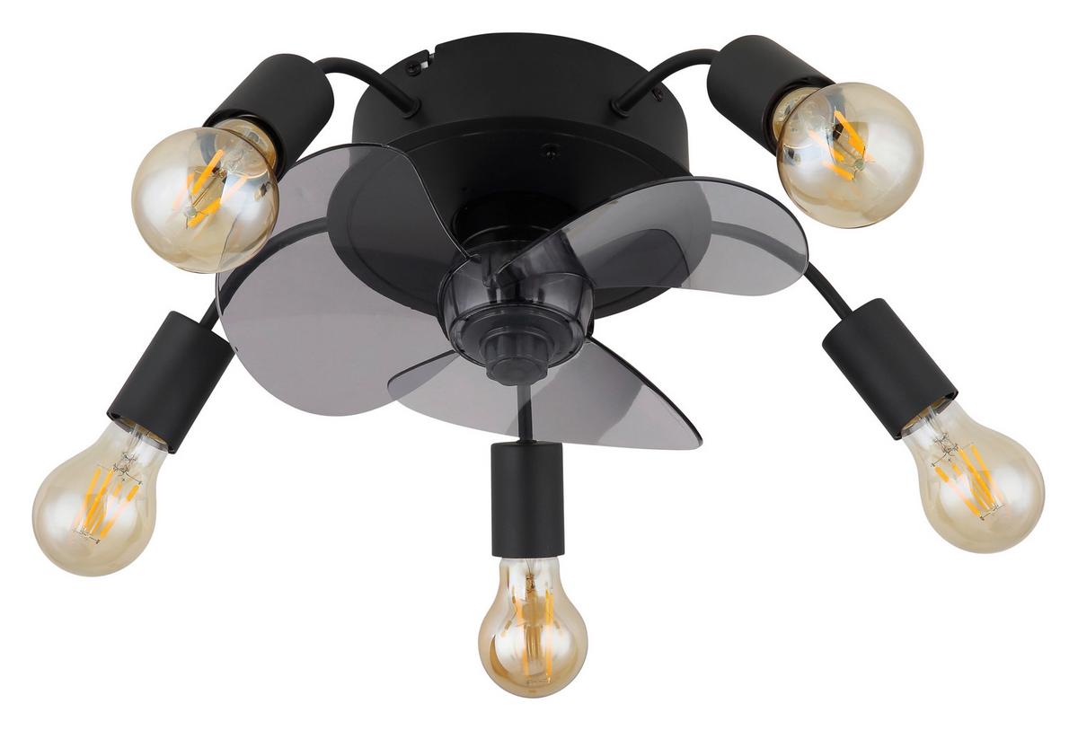 Stropni Ventilator Alisha - svijetlo siva/crna, Basics, metal/plastika (42/15cm) - Globo