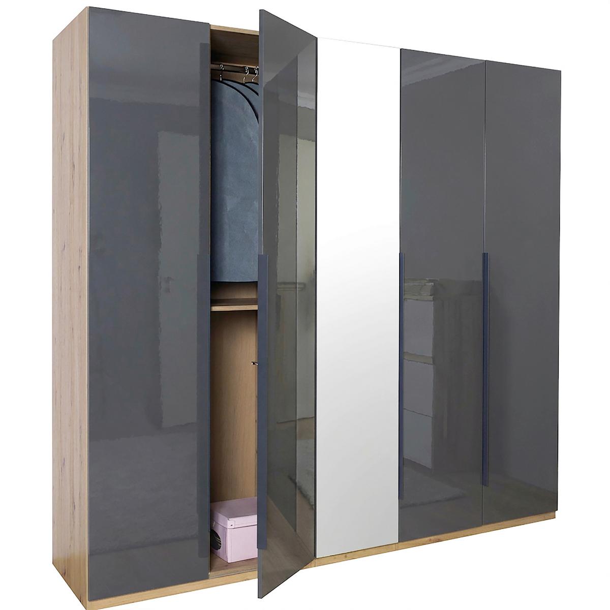 Ormar Sa Klasičnim Vratima Sposami - siva visoki sjaj/antracit, Moderno, metal/pločasti materijal (229,8/222,6/63,3cm) - Premium Living