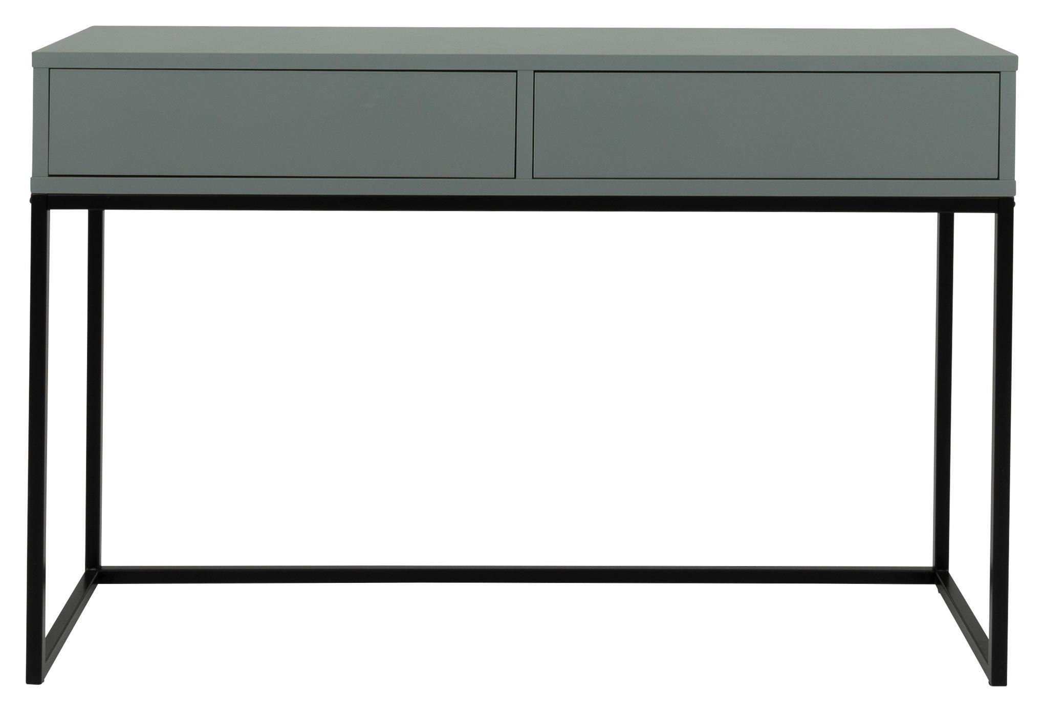 STÓŁ KONSOLA LIPP - czarny/ciemnozielony, Design, materiał drewnopochodny/metal (118/36/76cm)
