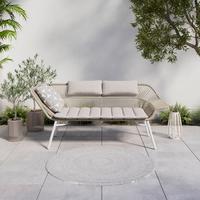 Gartenbank Treviso Beige/Hellgrau/Weiß - Beige/Hellgrau, MODERN, Kunststoff/Textil (178,5/73/73cm) - Mömax