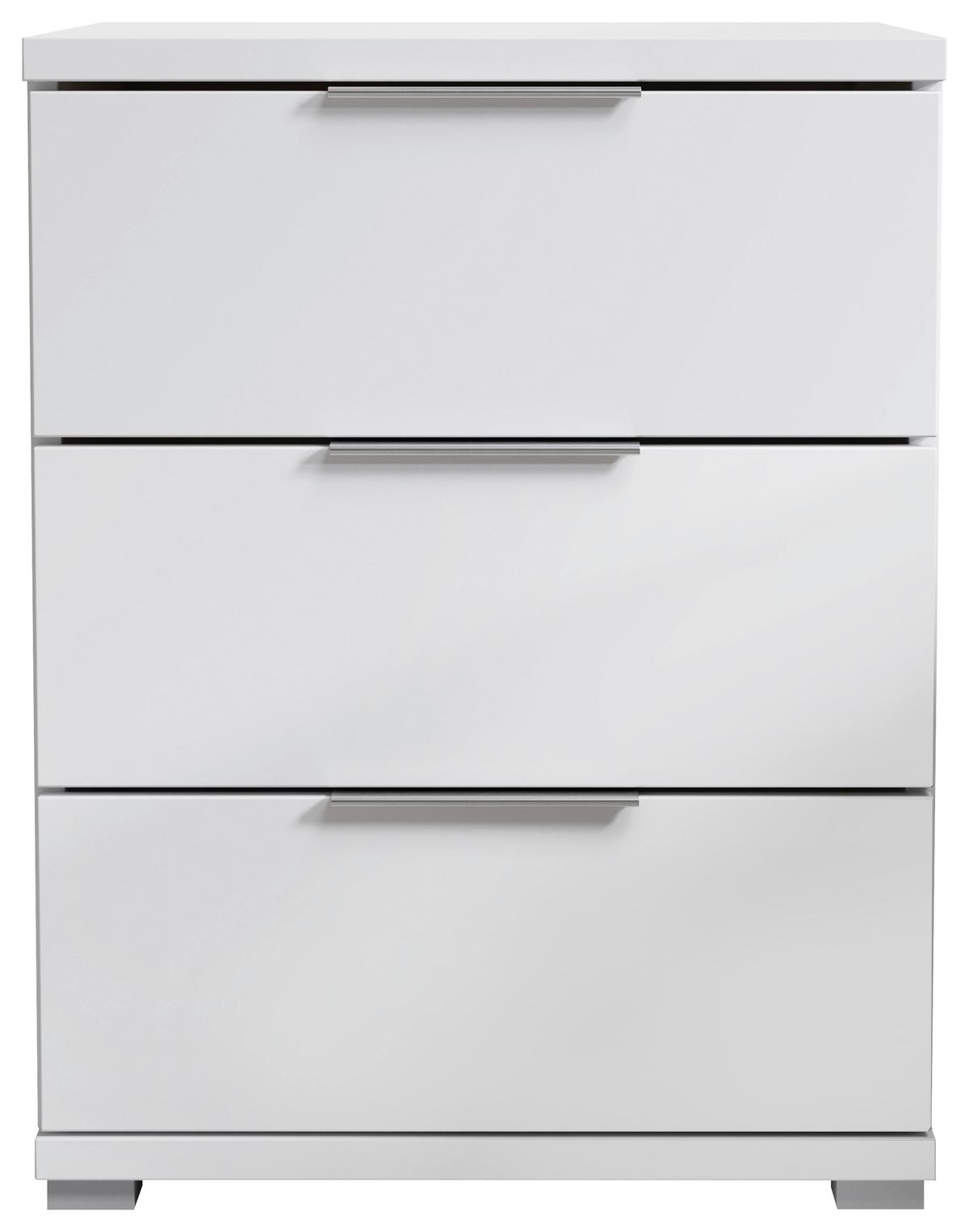 SZAFKA NOCNA SMILLA - biały/kolor aluminiowy, Konventionell, materiał drewnopochodny/tworzywo sztuczne (46/61/42cm) - Boxxx