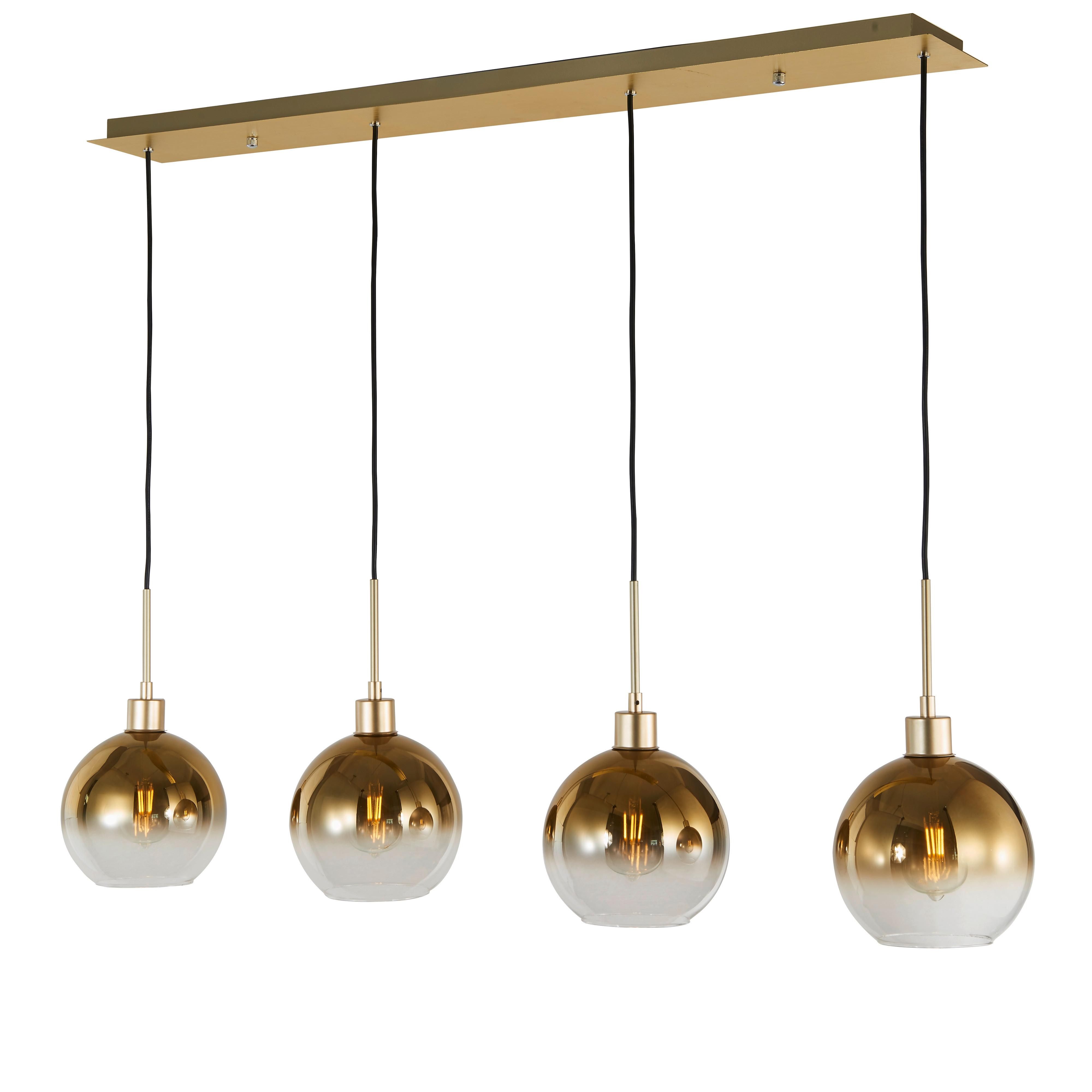 LAMPA WISZĄCA GOLD - kolor złoty, Design, metal/szkło (122/20/150cm) - Dieter Knoll