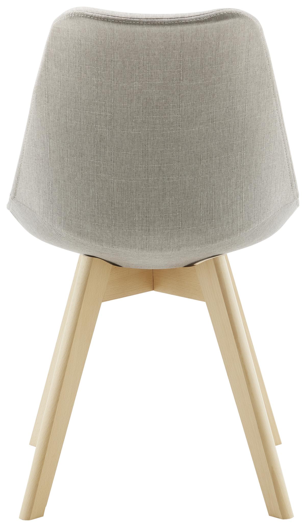 Stuhl Rocksi Hellgrau Webstoff Echtholz Beine - Buchefarben/Hellgrau, MODERN, Holz/Kunststoff (43/82,5/43cm) - Bessagi Home