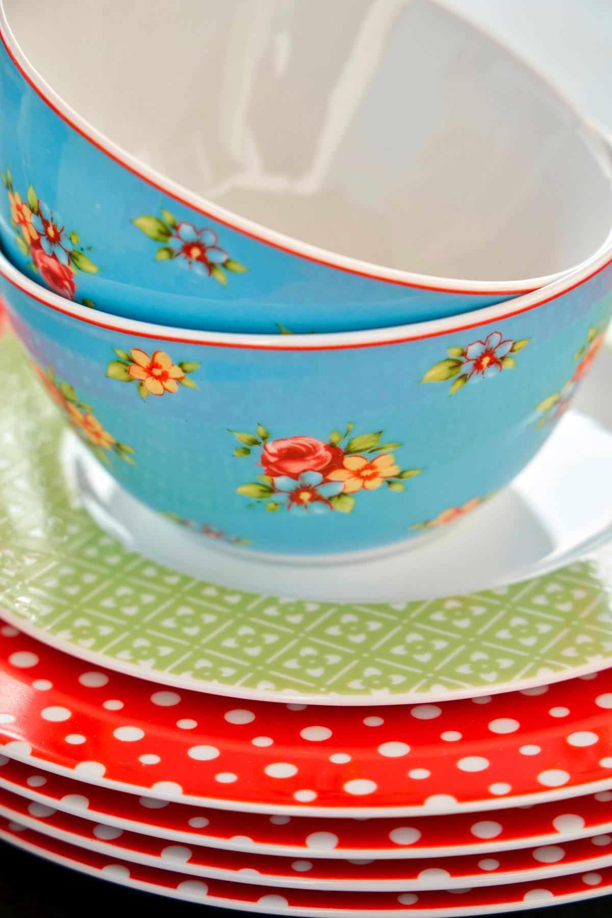 Kombiservice Multicolor, 16-teilig - Blau/Gelb, Keramik (32/31,5/33cm) - Creatable