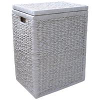 Ruháskosár Tobi - fehér, Romantik / Landhaus, textil/természetes anyagok (44/58/32cm) - Zandiara