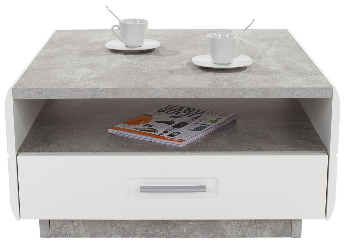 Măsuță de canapea Avensis - alb/gri, Modern, material pe bază de lemn (75/40/75cm) - Premium Living