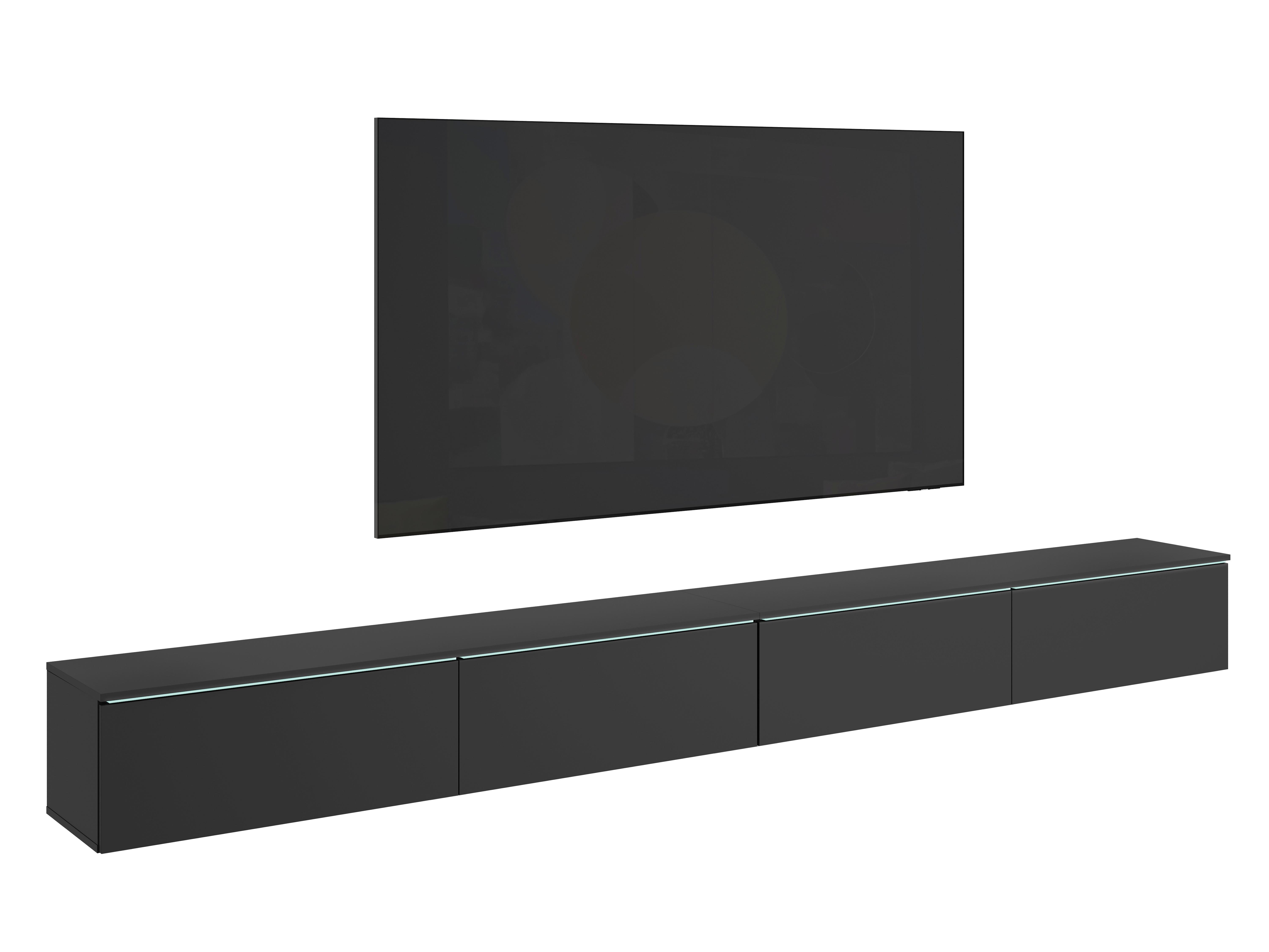 Nizka Omarica D 300, Črna, Osvetlitev - črna/siva, Basics, umetna masa/leseni material (300/32/33cm) - P & B