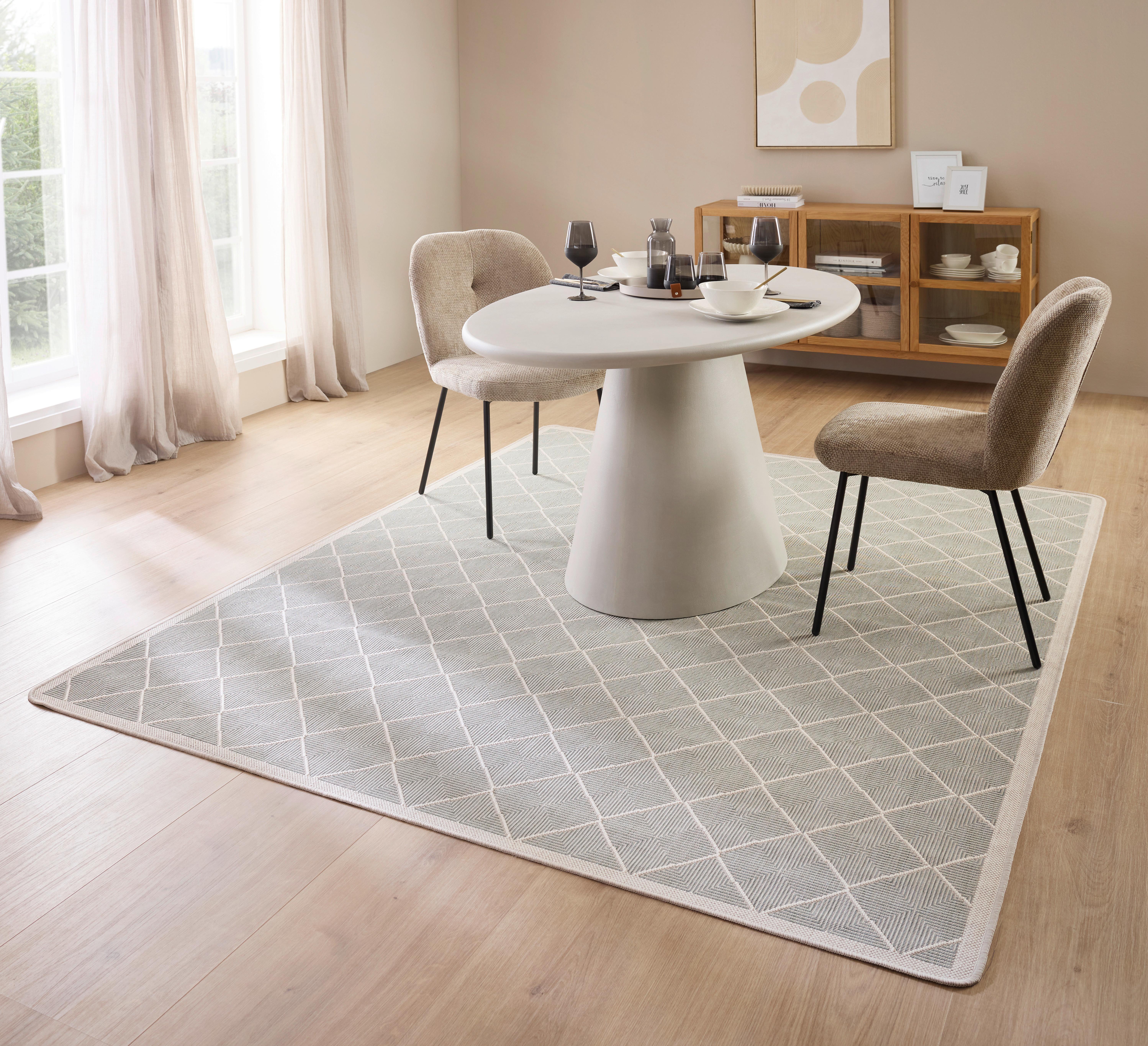 VLAKGEWEVEN TAPIJT FJORA - Groen, Modern, Textiel (80/250cm) - Mömax
