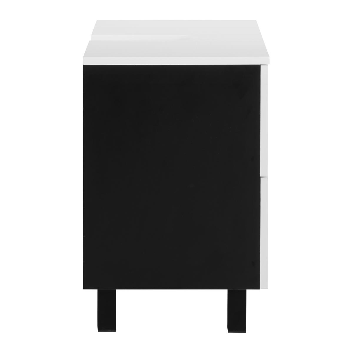 Waschbeckenunterschrank Wave II in Schwarz/Weiß - Schwarz/Weiß, MODERN, Holzwerkstoff (70/60/40cm) - Mömax