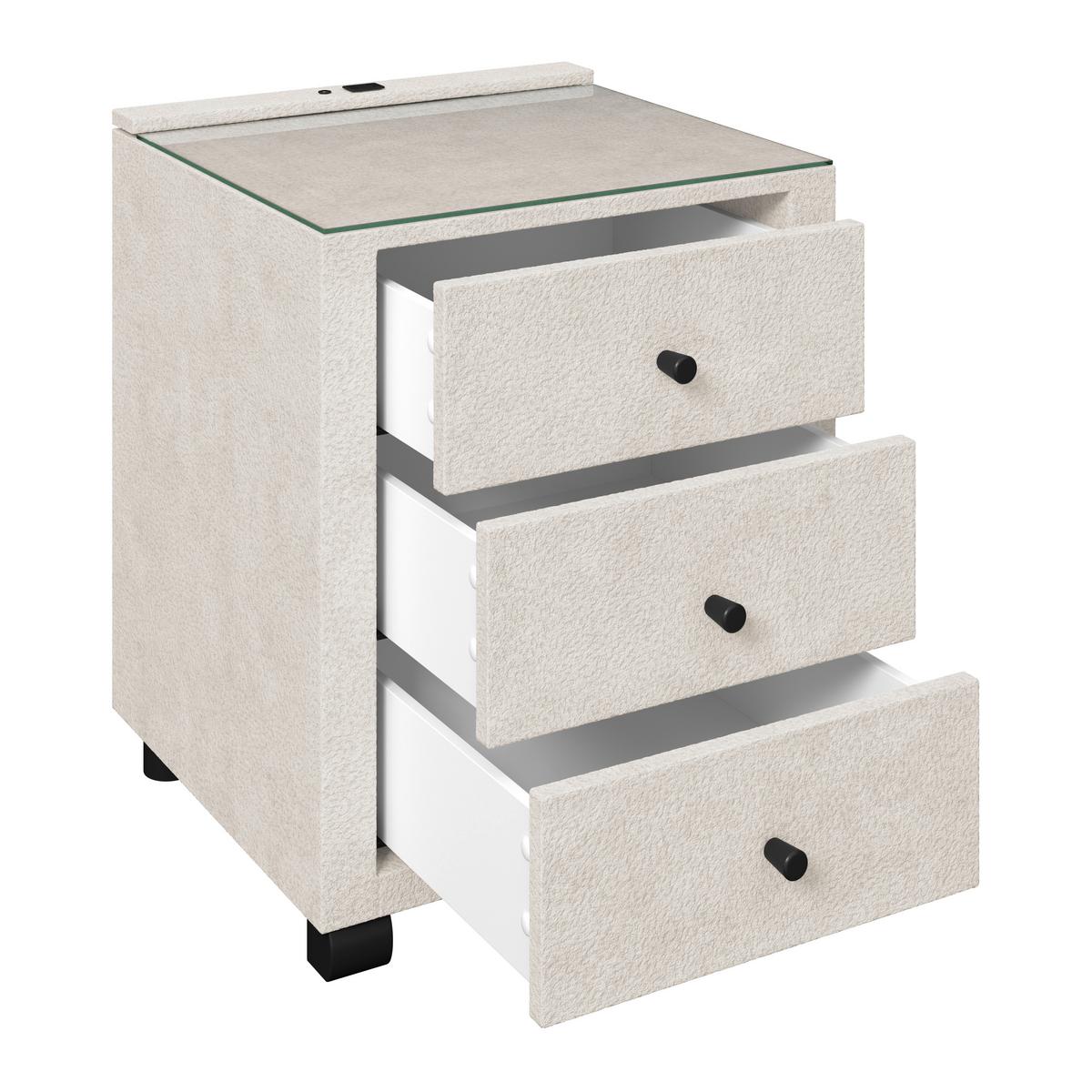 Noptieră ELYSIA - bej, Trend, plastic/sticlă (48/68/45,5cm) - Premium Living