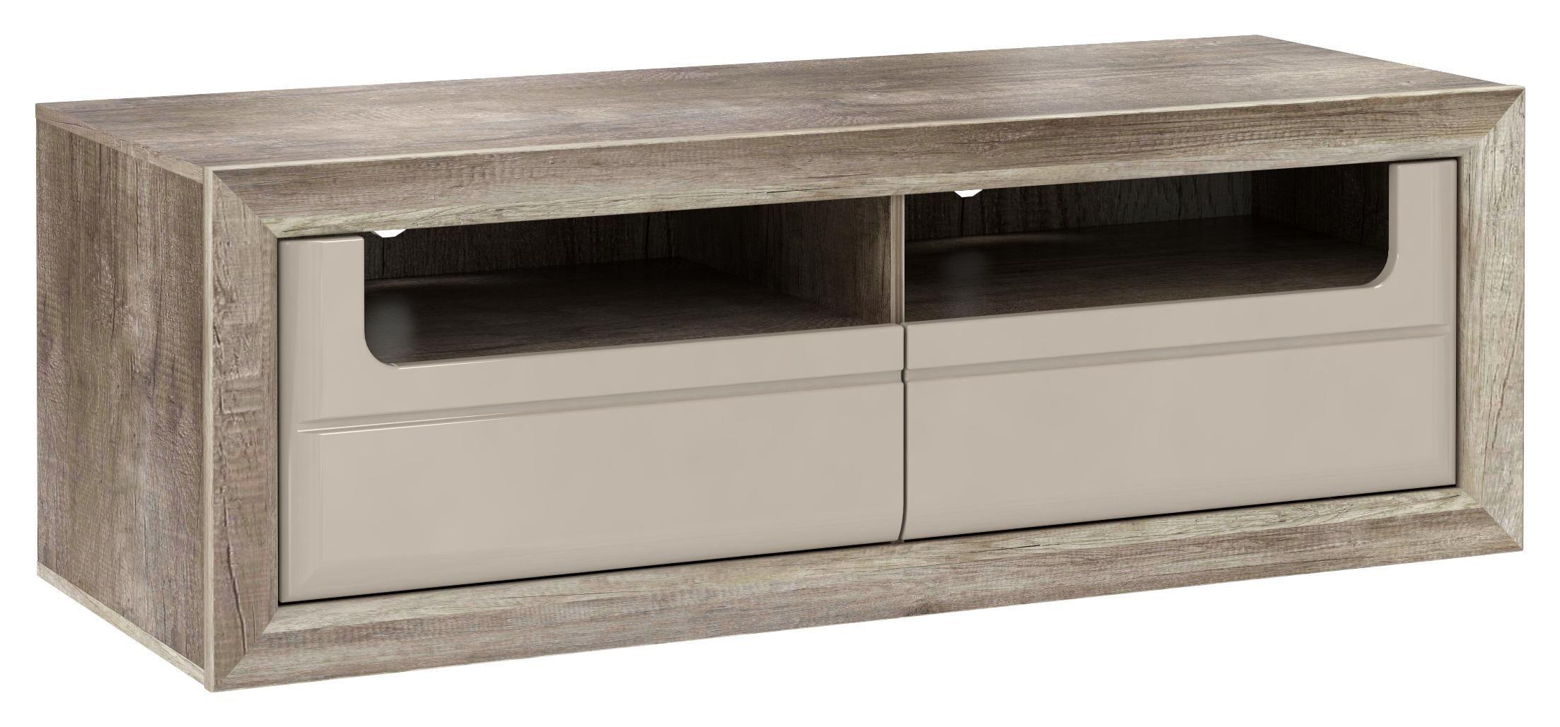 Tv-elem Tiziano - bézs/tölgyfa, Modern, műanyag/faalapú anyag (143,8/49,7/52,1cm)