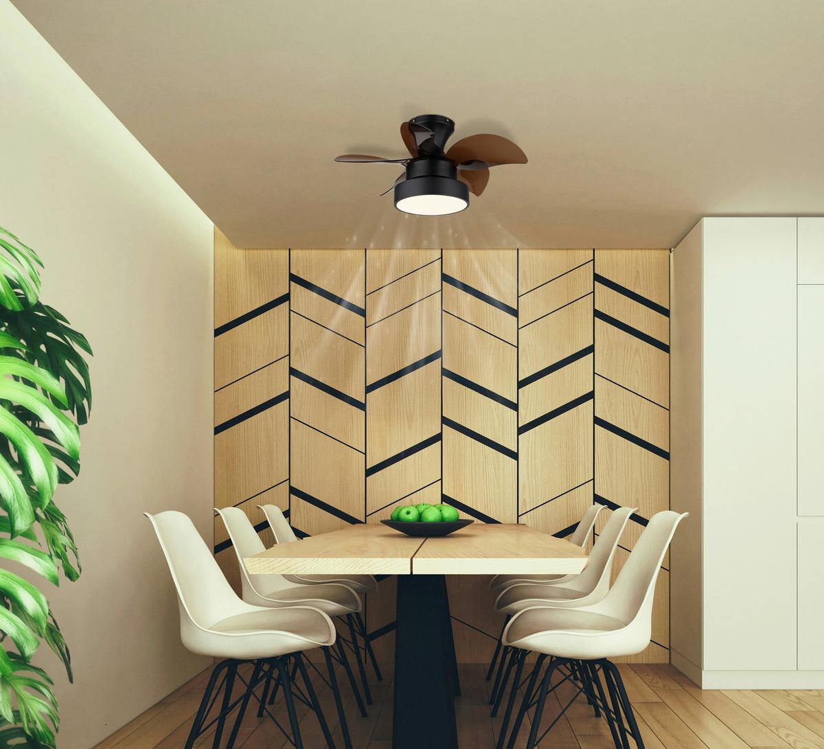 DECKENVENTILATOR 03670  KARI - Opal/Schwarz, Konventionell, Kunststoff/Metall (58/27cm) - Globo