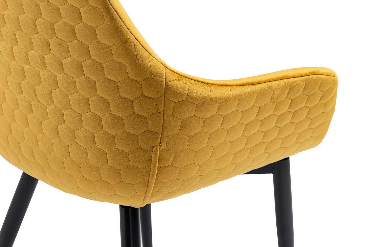 Naslanjač Samt, Gorčično Rumena - črna/gorčično rumena, Moderno, kovina/tekstil (63/81,5/61cm) - Livetastic