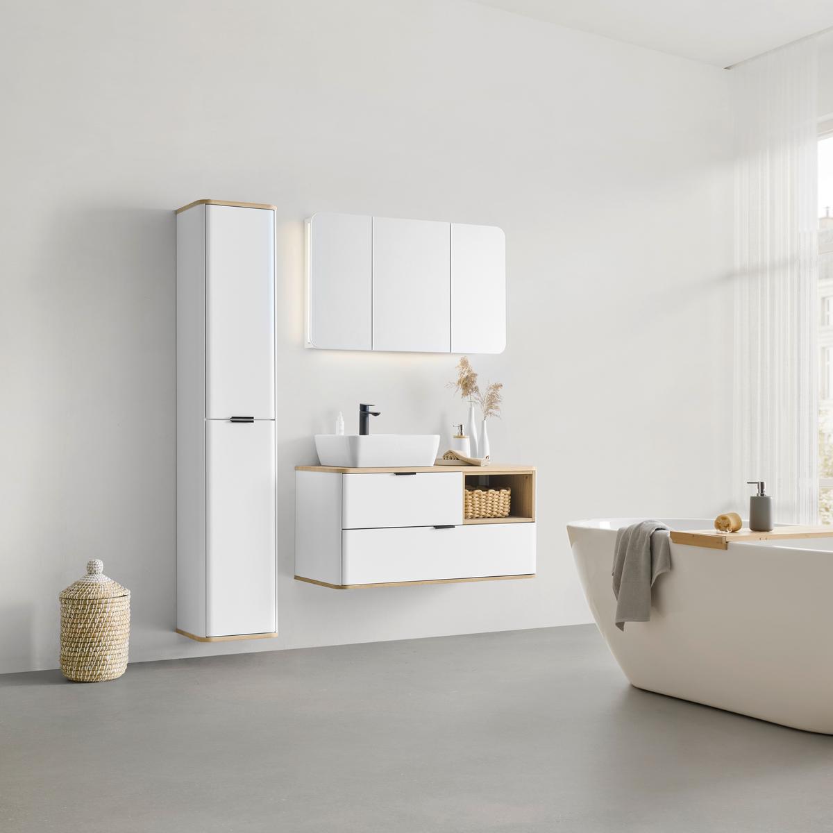 Vioski Element Elias -Exklusiv- - bijela/crna, Moderno, staklo/drvni materijal (35/180/35cm) - Mömax