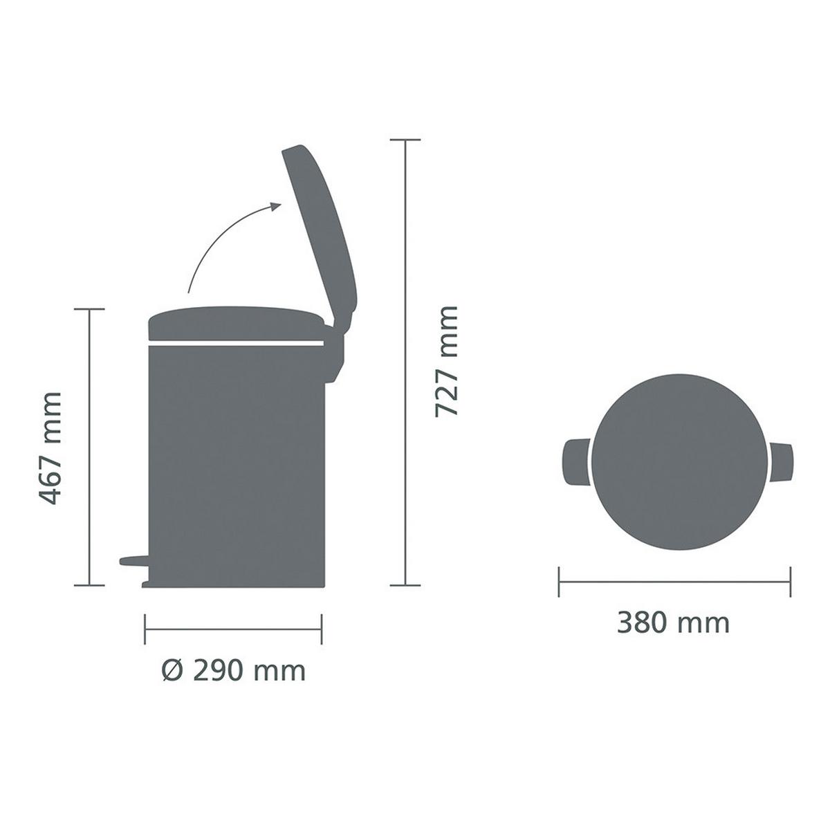 KOSZ NA ODPADY 114106 - czarny, Design, tworzywo sztuczne/metal (29/46,7/38cm) - Brabantia