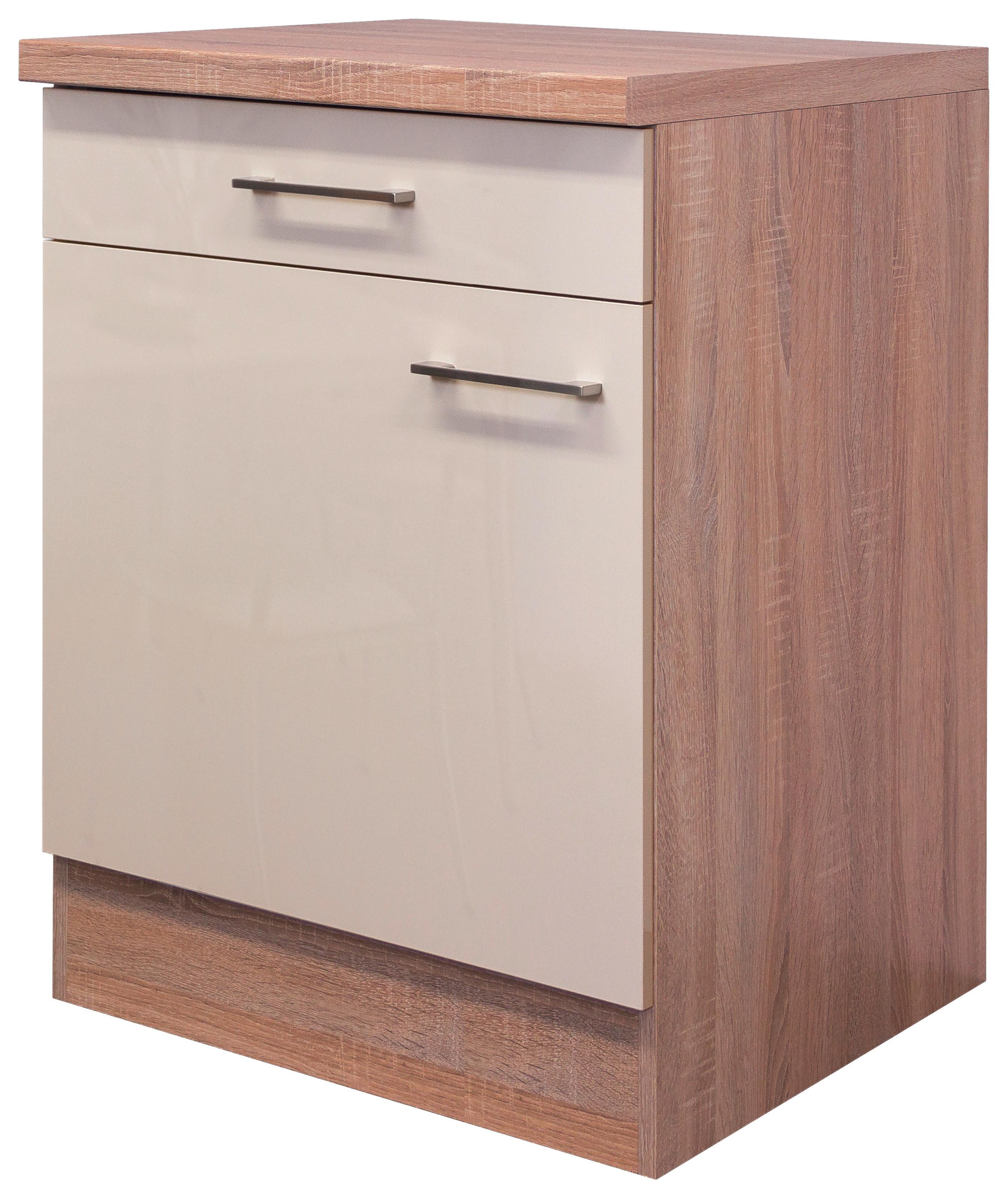 Küchenunterschrank "Nepal" , Kaschmir - Kaschmir/Edelstahlfarben, MODERN, Holzwerkstoff/Metall (60/86/60cm) - FlexWell