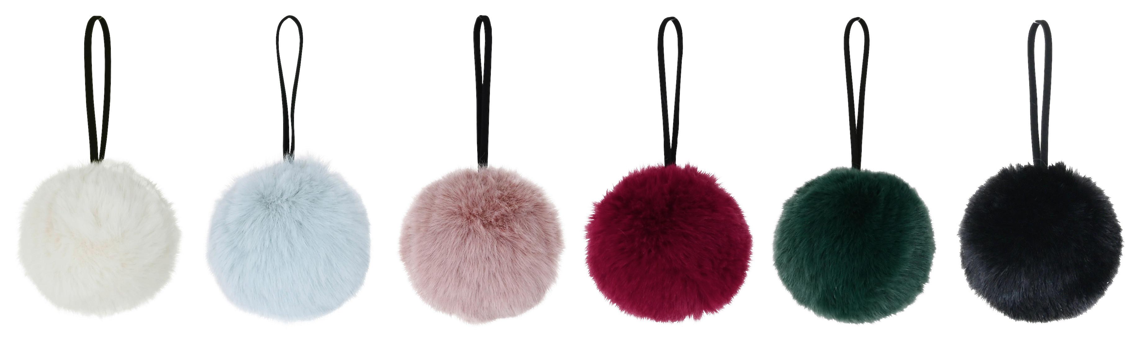 Dekohänger Fluffy diverse Farben - Rot/Schwarz, MODERN, Textil (10cm) - Mömax