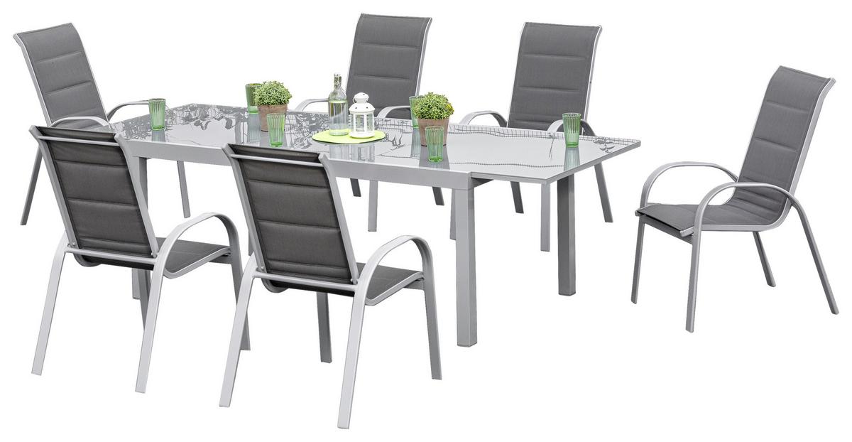 Vrtni Set Amalfi Di Lusso, 7-Delno, Antracit - srebrne barve/antracit, Konvencionalno, kovina/steklo - Gardenson