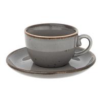 Espressotasse mit Untertasse Capri Grau - Grau, MODERN, Keramik - Mömax