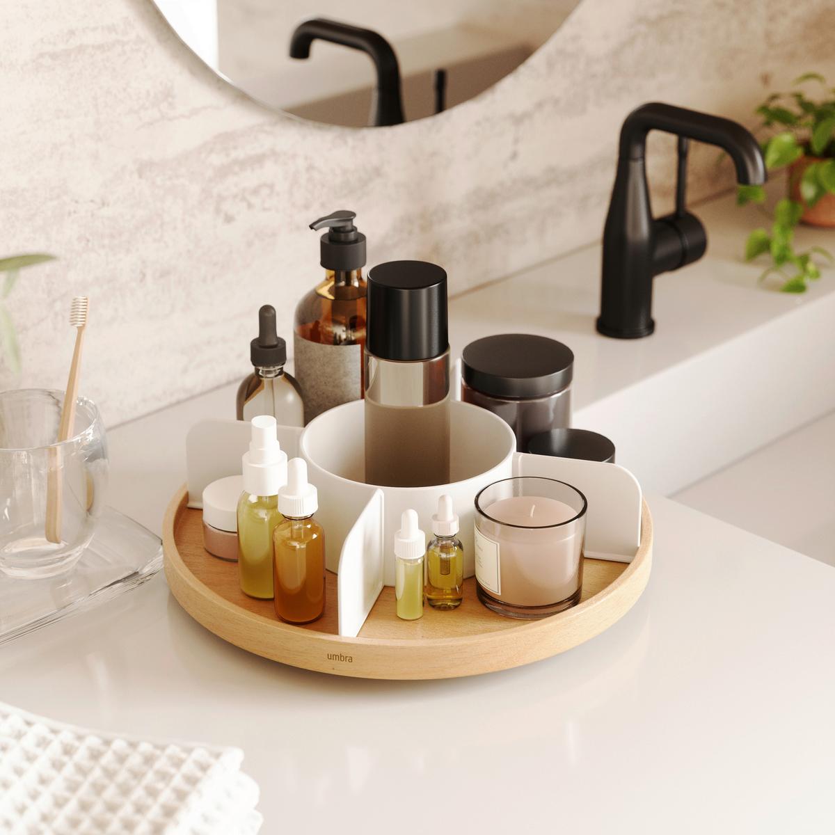 Menage-Set Bellwood Lezy Weiß/Naturfarben - Naturfarben/Weiß, Design, Holz/Kunststoff (30,5/8,9/30,5cm) - Umbra