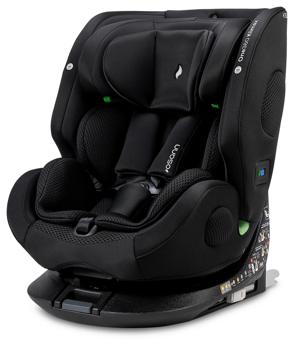 FOTELIK SAMOCHODOWY OBROTOWY ONE360 KLIMAX - czarny, Basics, tkanina (48/43/58cm) - Osann