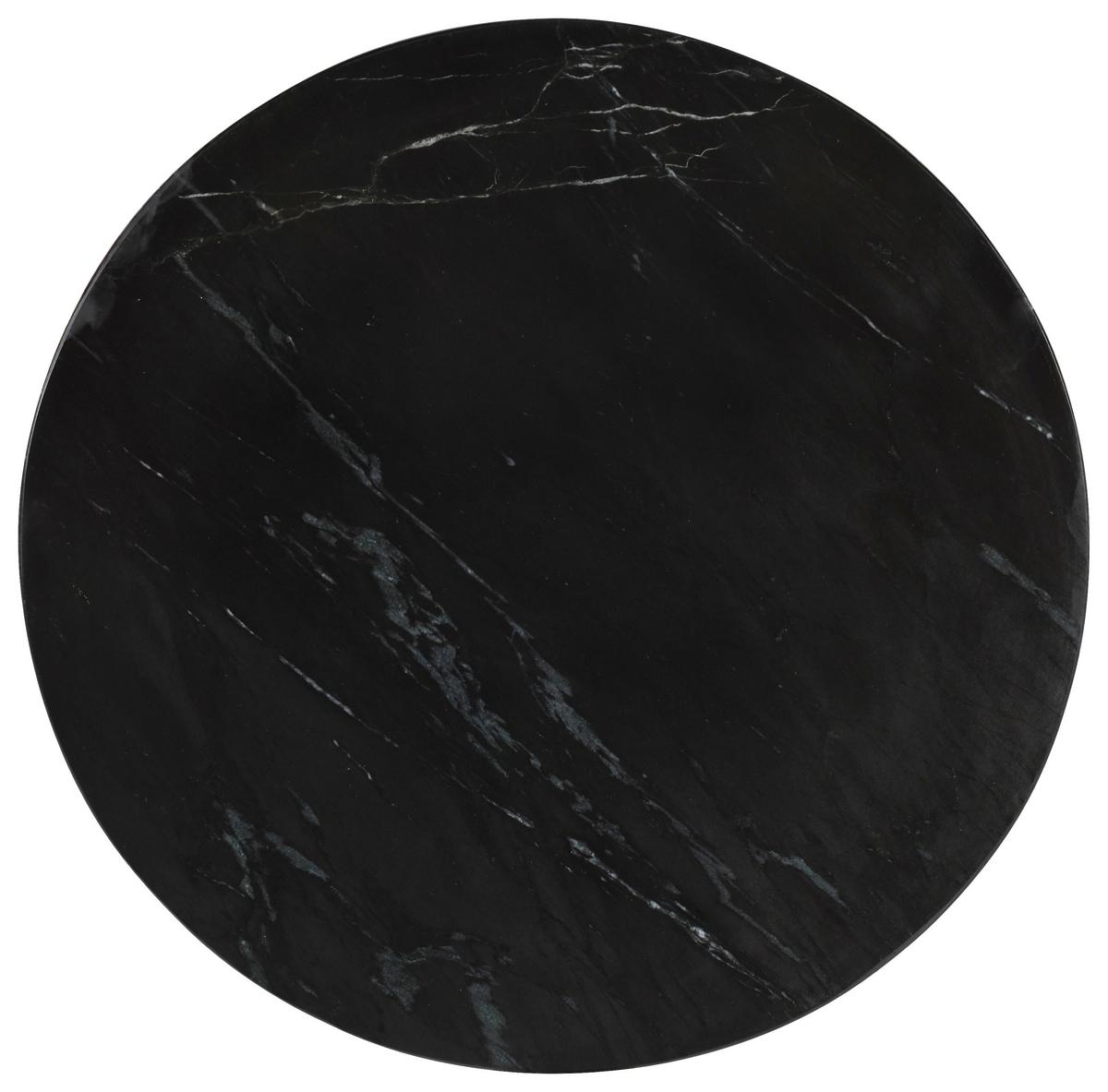 Măsuță de cafea MONTEVIDEO - negru, Modern, metal/piatră (65/44cm) - Modern Living