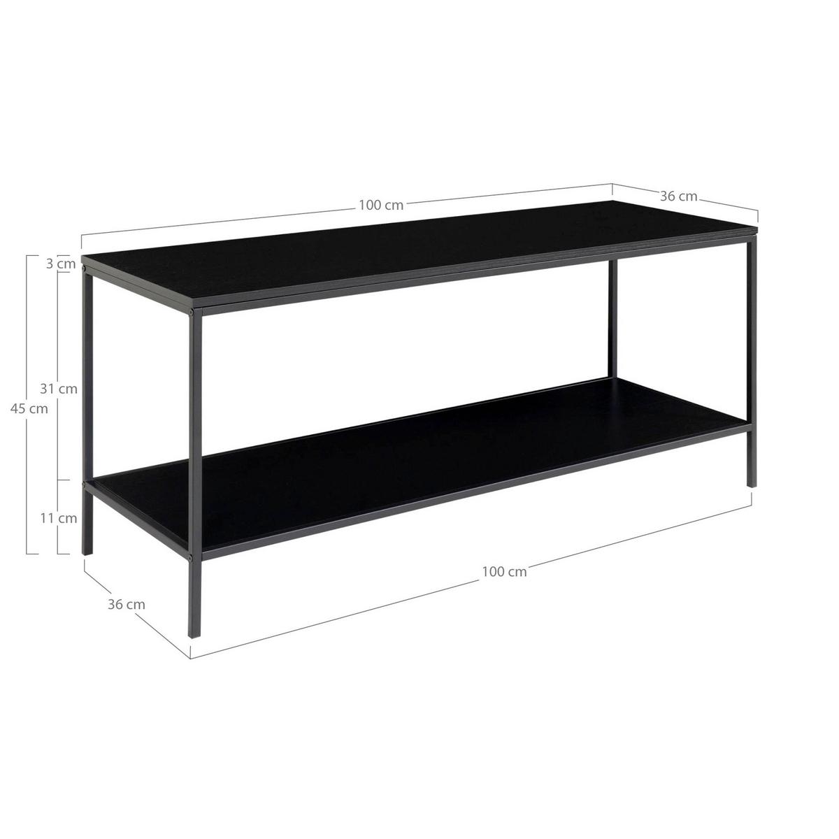 TV-Element Vita Schwarz - Schwarz, Design, Holzwerkstoff/Metall (100/45/36cm) - MID.YOU